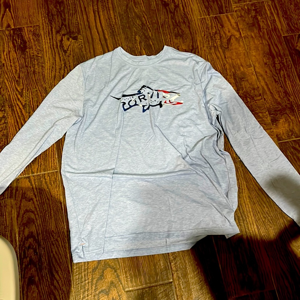 Light blue Orvis long sleeve fishing shirt size XL